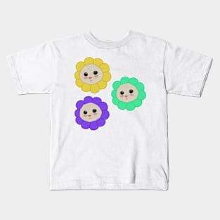 Cute cats with flower accessory Kids T-Shirt